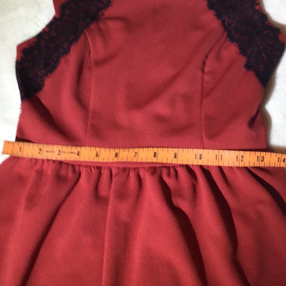 Cute Red Dress With Black Lace Trim - Picture 5 of 12